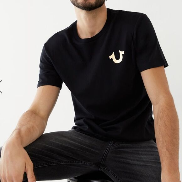 TRUE RELIGION SOLID GOLD BUDDHA TEE BLACK XL NWT in packaging - Picture 3 of 5